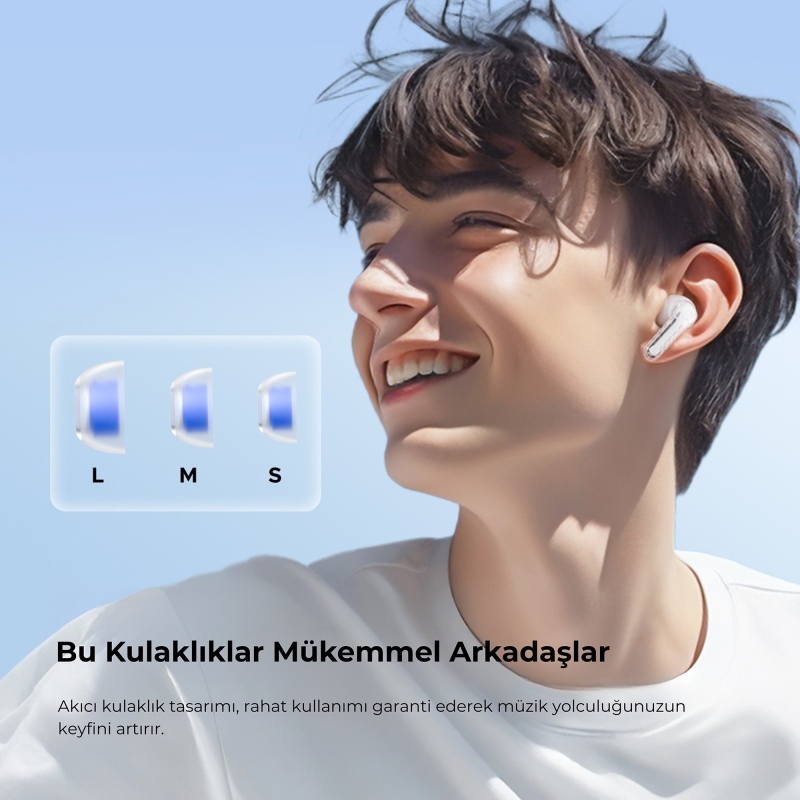Soundpeats Clear ENC TWS Bluetooth 5.3 Kulak içi Kablosuz Kulaklık Beyaz - 8