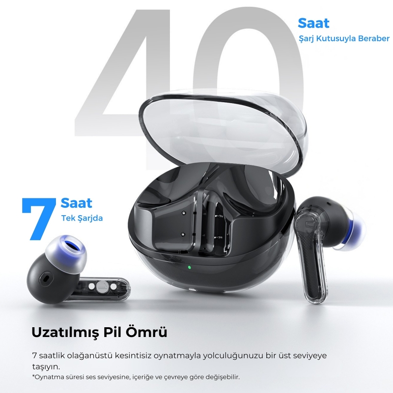 Soundpeats Clear ENC TWS Bluetooth 5.3 Kulak içi Kablosuz Kulaklık Siyah - 8