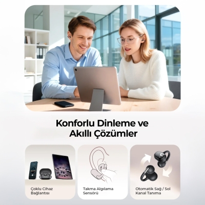 Soundpeats Clip1 Hi-Res LDAC Open-Ear ENC OWS Bluetooth 5.4 Kablosuz Kulaklık Siyah - 5