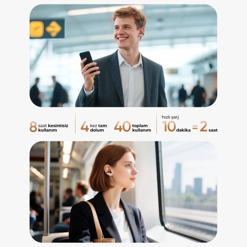 Soundpeats Clip1 Hi-Res LDAC Open-Ear ENC OWS Bluetooth 5.4 Kablosuz Kulaklık Siyah - 6