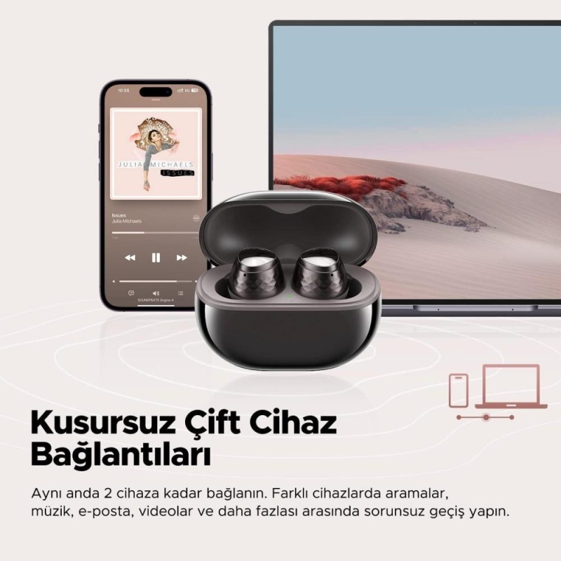 Soundpeats Engine 4 Çift Dinamik Sürücülü Hi-RES LDAC Sertifikalı Bluetooth 5.3 Kablosuz Kulaklık - 6