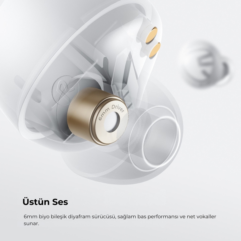 Soundpeats Free2 Classic Hi-Res Bluetooth 5.1 TWS Kablosuz Kulak içi Kulaklık Beyaz - 4