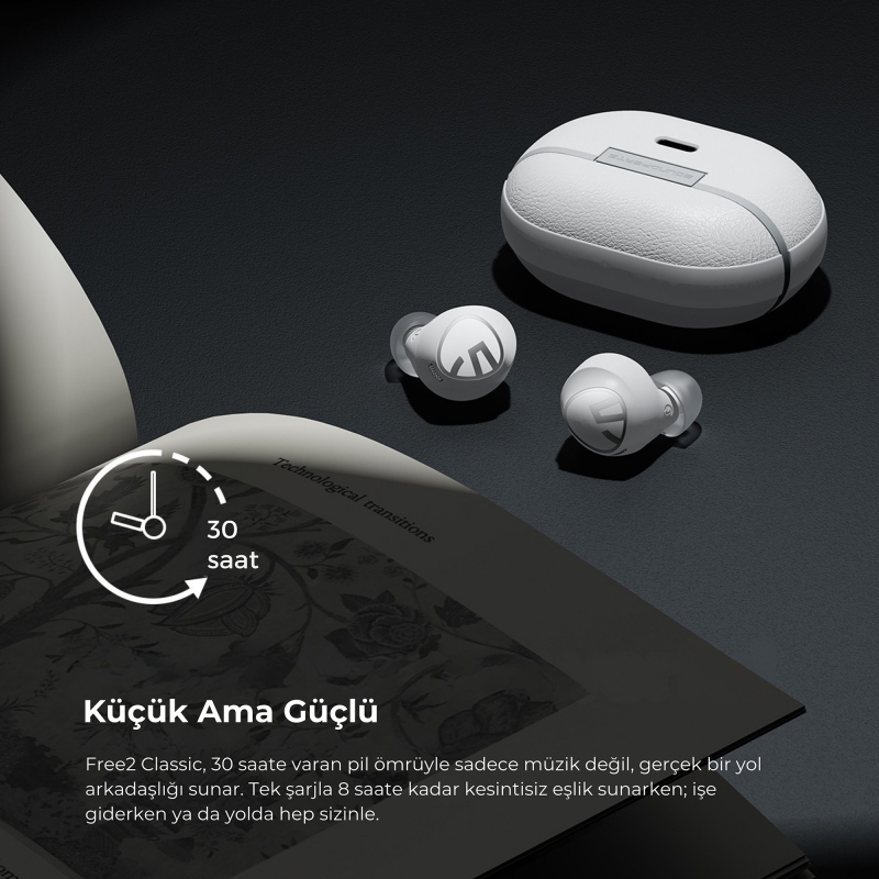 Soundpeats Free2 Classic Hi-Res Bluetooth 5.1 TWS Kablosuz Kulak içi Kulaklık Beyaz - 6