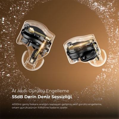 Soundpeats H3 Hi-Res LDAC Bluetooth 5.4 ANC TWS Kablosuz Kulak içi Kulaklık Titanyum Siyah - 3