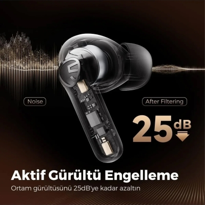 Soundpeats Life ANC TWS Kablosuz Bluetooth Kulaklık Siyah - 2