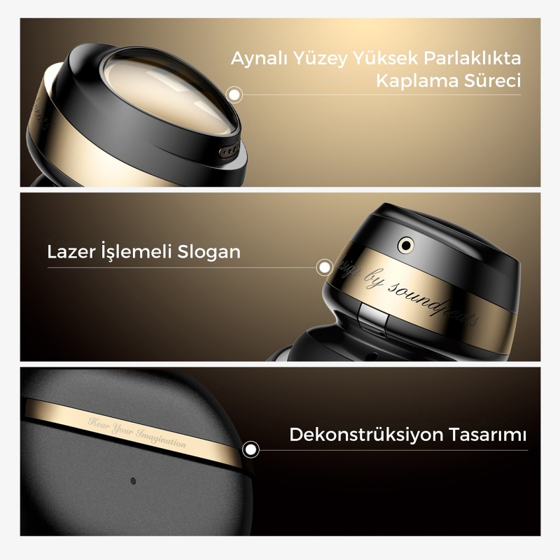 Soundpeats Opera05 Hi-Res LDAC ANC Kulak içi Kablosuz Bluetooth Kulaklık Siyah - 2