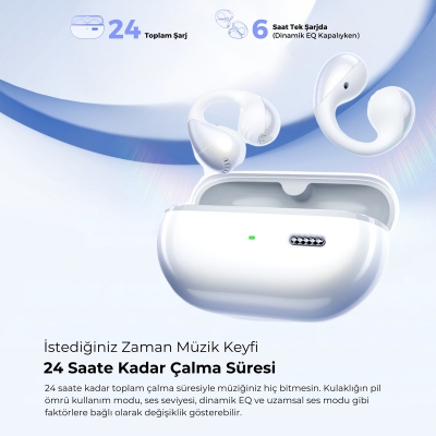 Soundpeats PearlClip Pro Hi-Res LDAC ENC OWS Kablosuz Bluetooth 6.0 Kulaklık Beyaz - 6