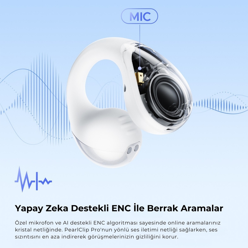 Soundpeats PearlClip Pro Hi-Res LDAC ENC OWS Kablosuz Bluetooth 6.0 Kulaklık Beyaz - 2