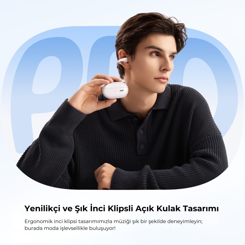 Soundpeats PearlClip Pro Hi-Res LDAC ENC OWS Kablosuz Bluetooth 6.0 Kulaklık Beyaz - 9