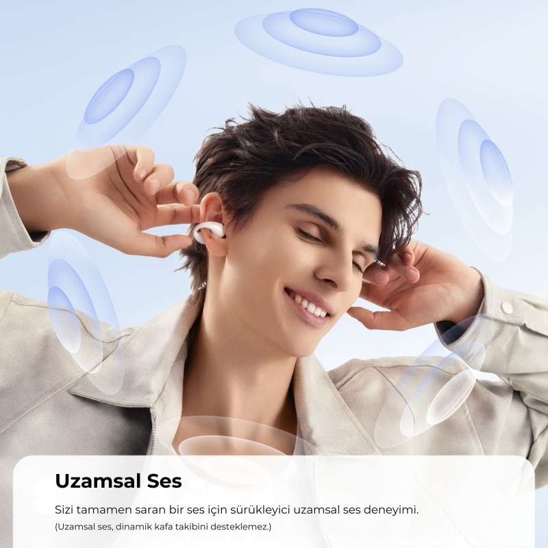 Soundpeats PearlClip Pro Hi-Res LDAC ENC OWS Kablosuz Bluetooth 6.0 Kulaklık Beyaz - 4