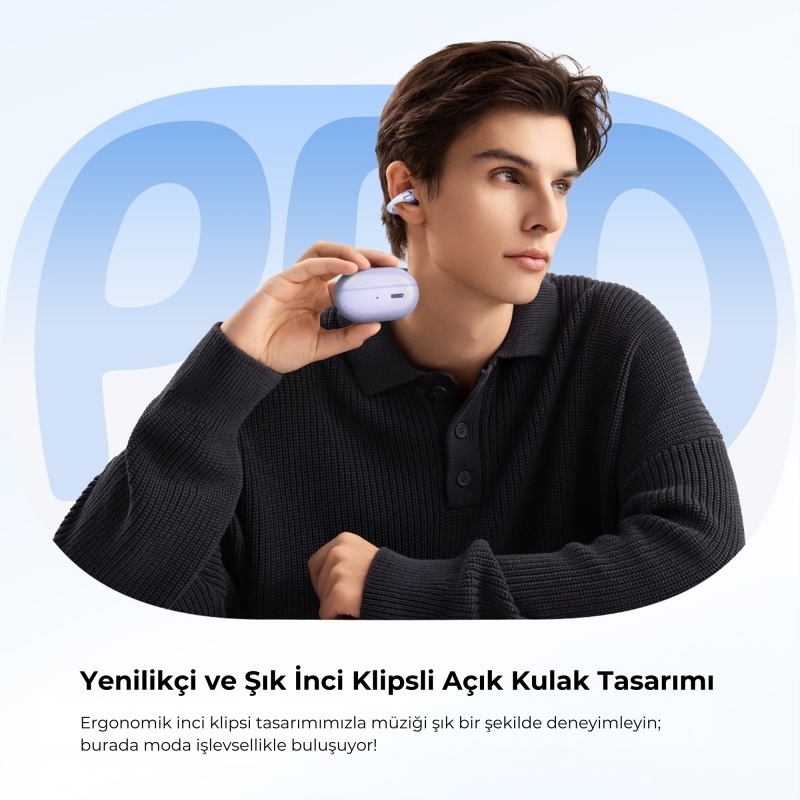 Soundpeats PearlClip Pro Hi-Res LDAC ENC OWS Kablosuz Bluetooth 6.0 Kulaklık Mor - 9