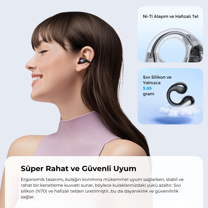 Soundpeats PearlClip Pro Hi-Res LDAC ENC OWS Kablosuz Bluetooth 6.0 Kulaklık Siyah - 5