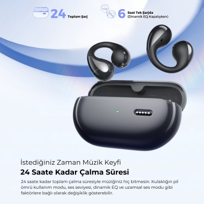 Soundpeats PearlClip Pro Hi-Res LDAC ENC OWS Kablosuz Bluetooth 6.0 Kulaklık Siyah - 6