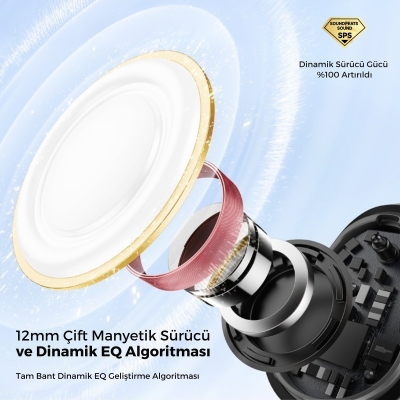 Soundpeats PearlClip Pro Hi-Res LDAC ENC OWS Kablosuz Bluetooth 6.0 Kulaklık Siyah - 3