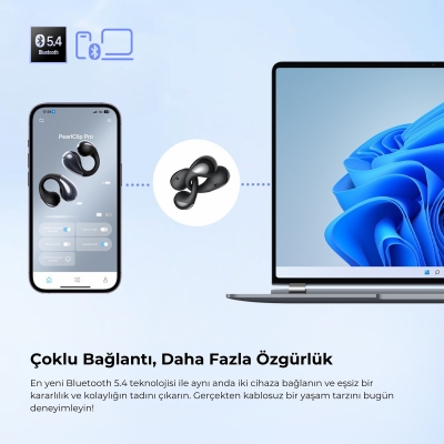Soundpeats PearlClip Pro Hi-Res LDAC ENC OWS Kablosuz Bluetooth 6.0 Kulaklık Siyah - 7