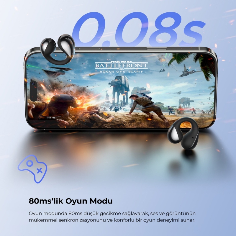 Soundpeats PearlClip Pro Hi-Res LDAC ENC OWS Kablosuz Bluetooth 6.0 Kulaklık Siyah - 8