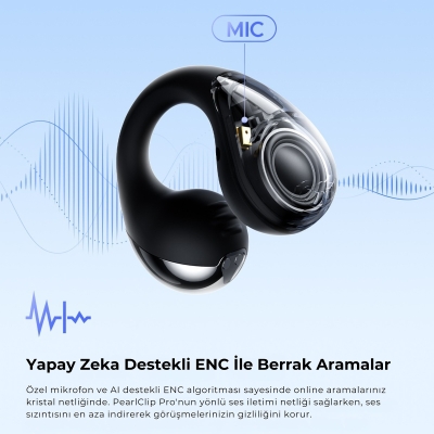 Soundpeats PearlClip Pro Hi-Res LDAC ENC OWS Kablosuz Bluetooth 6.0 Kulaklık Siyah - 2