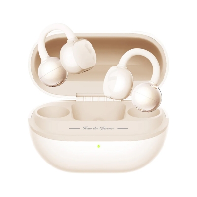 Soundpeats POP Clip Open-Ear ENC OWS Bluetooth 5.4 Kablosuz Kulaklık Bej - Soundpeats