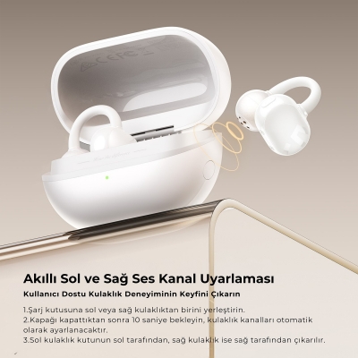 Soundpeats POP Clip Open-Ear ENC OWS Bluetooth 5.4 Kablosuz Kulaklık Beyaz - 5