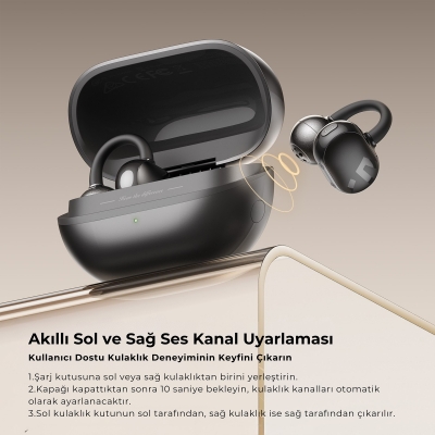 Soundpeats POP Clip Open-Ear ENC OWS Bluetooth 5.4 Kablosuz Kulaklık Siyah - 5