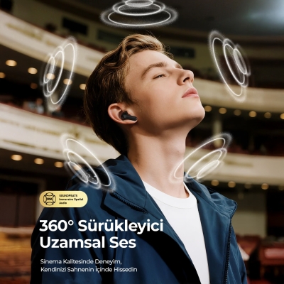 Soundpeats Q3 Pro Hibrit ANC ENC TWS Bluetooth 6.0 Kablosuz Kulak içi Kulaklık Siyah - 4