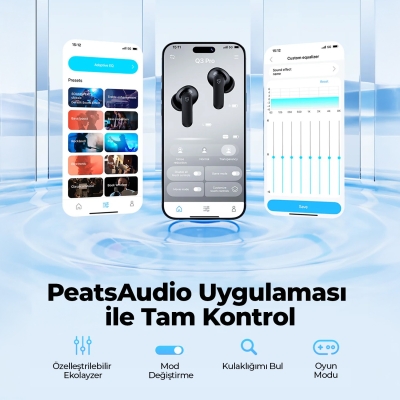 Soundpeats Q3 Pro Hibrit ANC ENC TWS Bluetooth 6.0 Kablosuz Kulak içi Kulaklık Siyah - 9