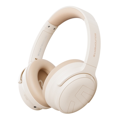 Soundpeats Space Pro Hi-Res LDAC Bluetooth 5.4 TWS Kablosuz Kulak üstü Kulaklık Bej - Soundpeats