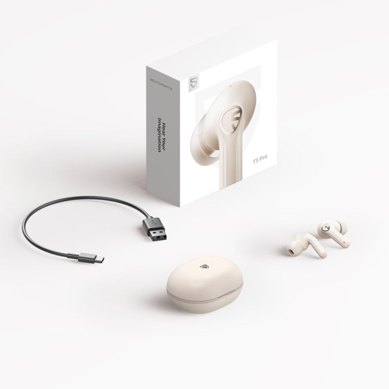 Soundpeats T3 Pro ANC TWS Bluetooth 5.4 Kablosuz Kulak içi Kulaklık Bej - 10