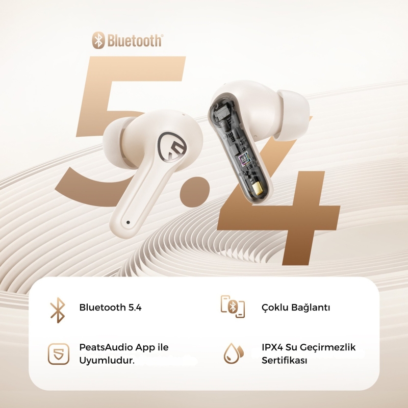 Soundpeats T3 Pro ANC TWS Bluetooth 5.4 Kablosuz Kulak içi Kulaklık Bej - 5