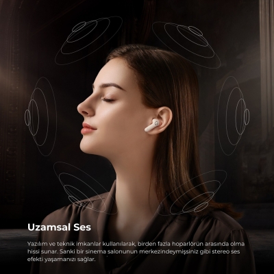 Soundpeats T3 Pro ANC TWS Bluetooth 5.4 Kablosuz Kulak içi Kulaklık Bej - 7