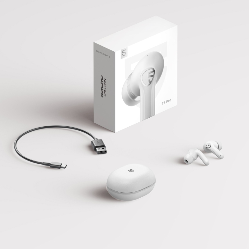 Soundpeats T3 Pro ANC TWS Bluetooth 5.4 Kablosuz Kulak içi Kulaklık Beyaz - 9