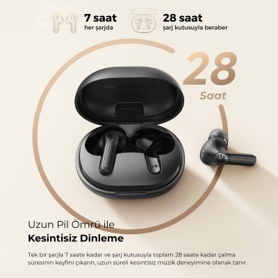 Soundpeats T3 Pro ANC TWS Bluetooth 5.4 Kablosuz Kulak içi Kulaklık Siyah - 8