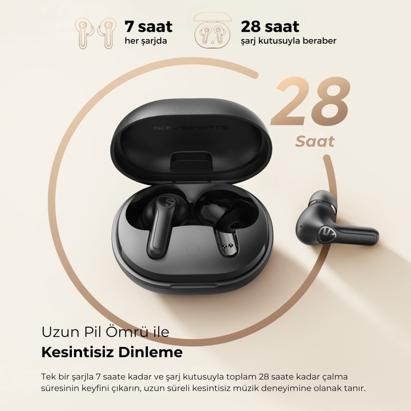 Soundpeats T3 Pro ANC TWS Bluetooth 5.4 Kablosuz Kulak içi Kulaklık Siyah - 8