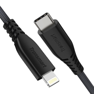 Tronsmart LCC04 Type-C Lightning iPhone Hızlı Şarj Kablosu Siyah - 2