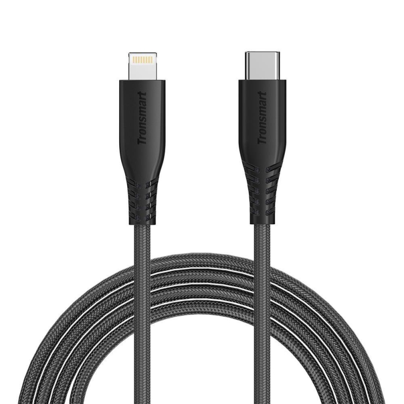 Tronsmart LCC04 Type-C Lightning iPhone Hızlı Şarj Kablosu Siyah - 1