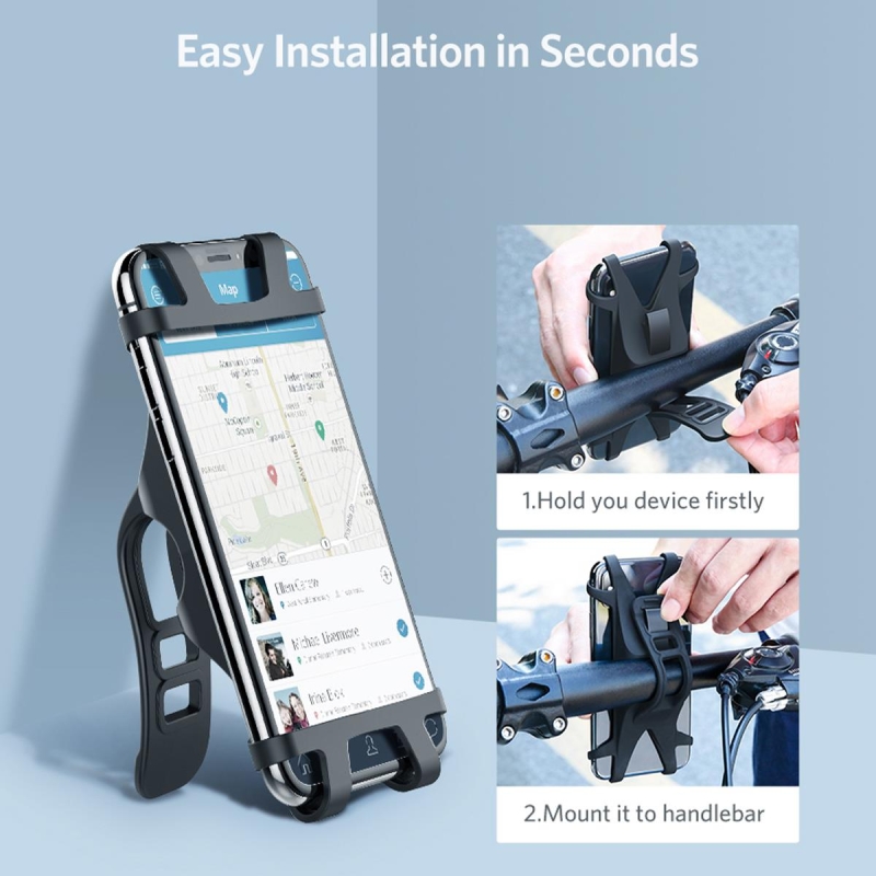 Ugreen Gidon Bağlantılı Bisiklet Motosiklet Esnek Silikon Telefon Tutucu - 15