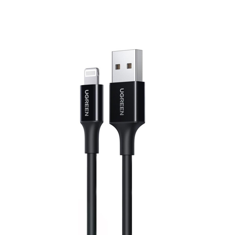 Ugreen iPhone Lightning 2.4A Data ve Şarj Kablosu Siyah 1 Metre - 1