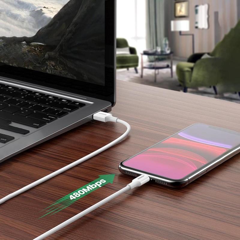 Ugreen iPhone Lightning 2.4A Data ve Şarj Kablosu Siyah 1 Metre - 7