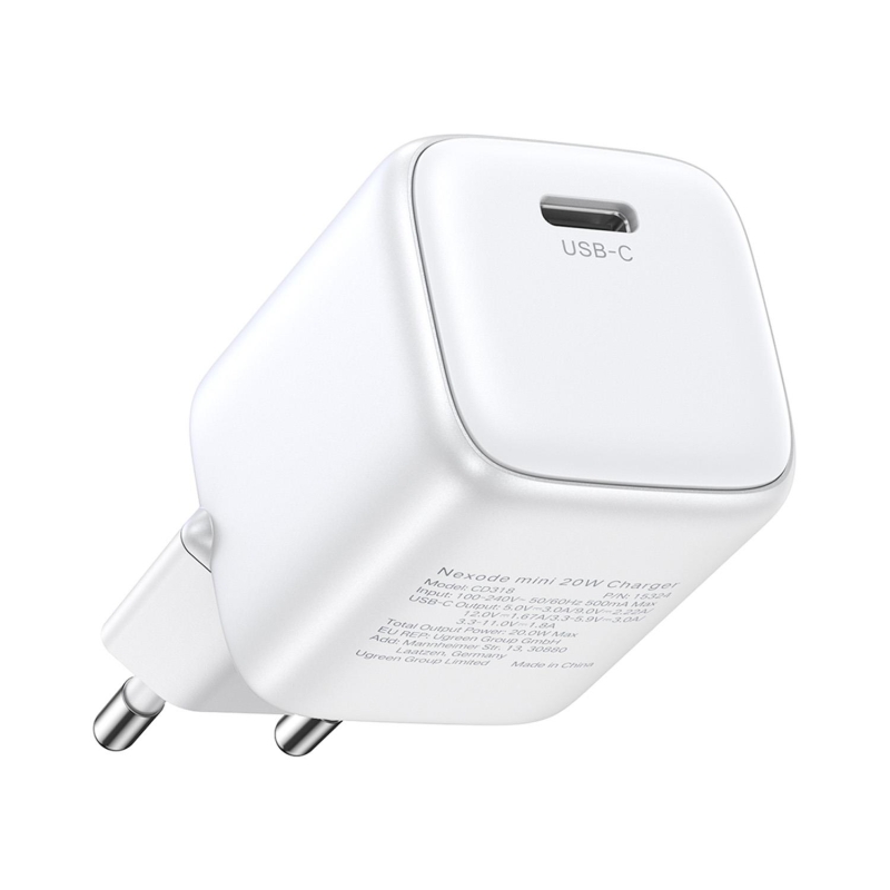 Ugreen Nexode GaN 2 Mini 20W Type-C PD Hızlı Şarj Cihazı Beyaz - 3
