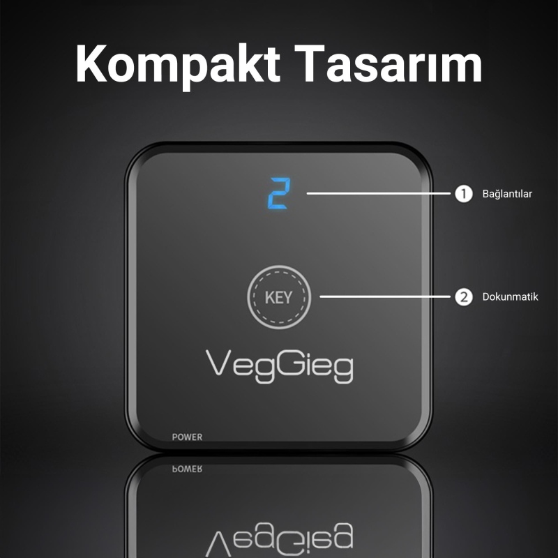 VegGieg 1 Giriş 2 Çıkış / 2 Giriş 1 Çıkış Çift Yönlü 4K HDMI 2.0 Switch - 3