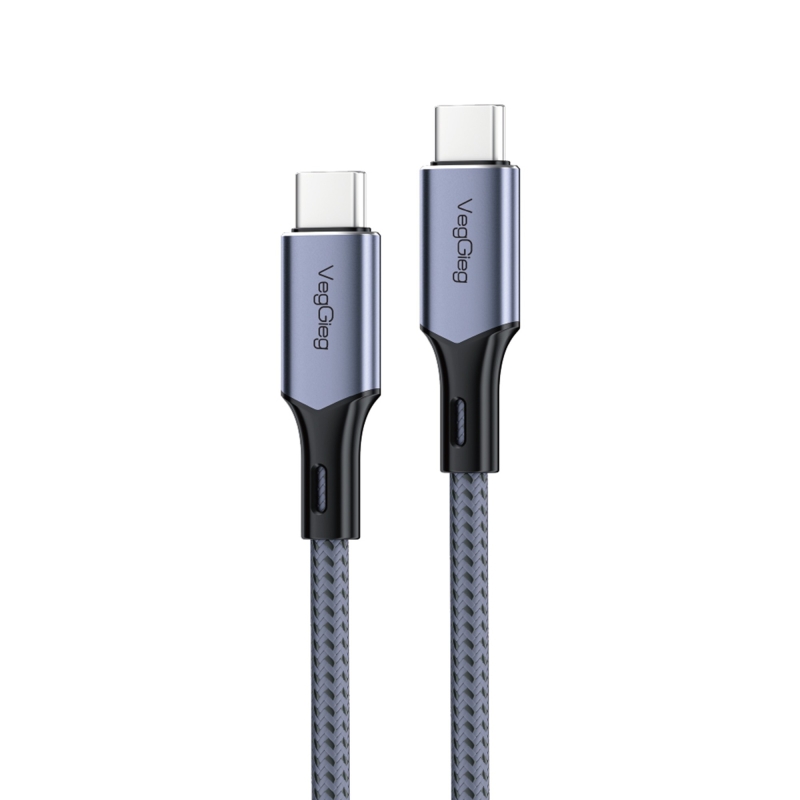 VegGieg 100W 5A E-Mark Çipli PD Type-C to Type-C Hızlı Şarj ve Data Kablosu 1.2 Metre - 1