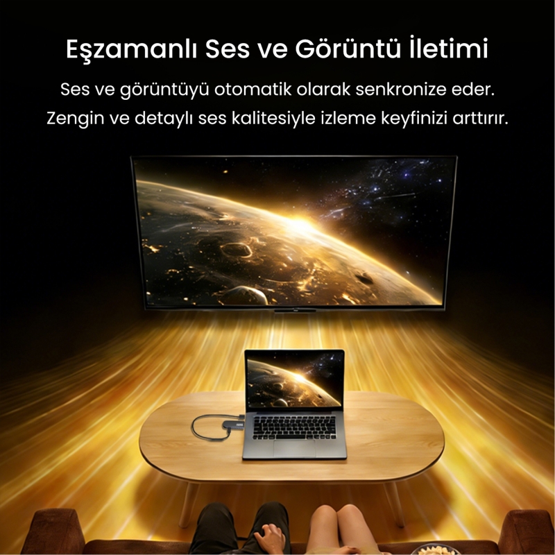 VegGieg 1080P 60Hz Kablosuz HDMI Görüntü Aktarım Cihazı Mini Wireless HD Display Adaptör Verici Alıcı Set - 2