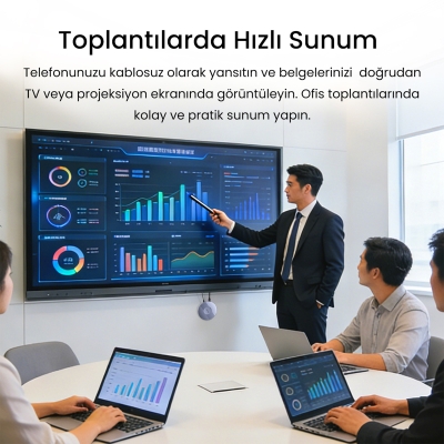 VegGieg 1080P 60Hz Kablosuz HDMI Görüntü ve Ses Aktarıcı Telefon TV Yansıtma Cihazı 2.4GHz & 5GHz Wireless Display Adaptör - 5