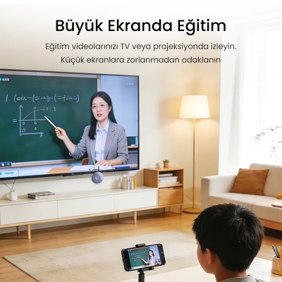VegGieg 1080P 60Hz Kablosuz HDMI Görüntü ve Ses Aktarıcı Telefon TV Yansıtma Cihazı 2.4GHz & 5GHz Wireless Display Adaptör - 6