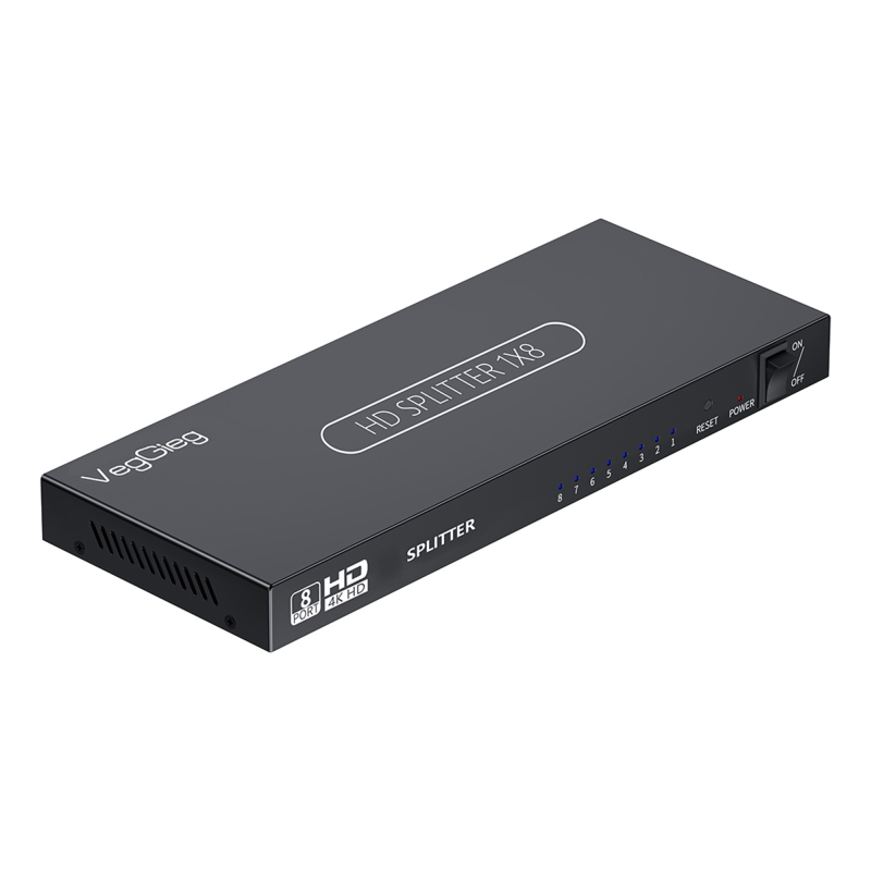 VegGieg 1080P Full HD 1 Giriş 8 Çıkış HDMI Splitter Görüntü Ayırıcı Bölücü Adaptör - 1