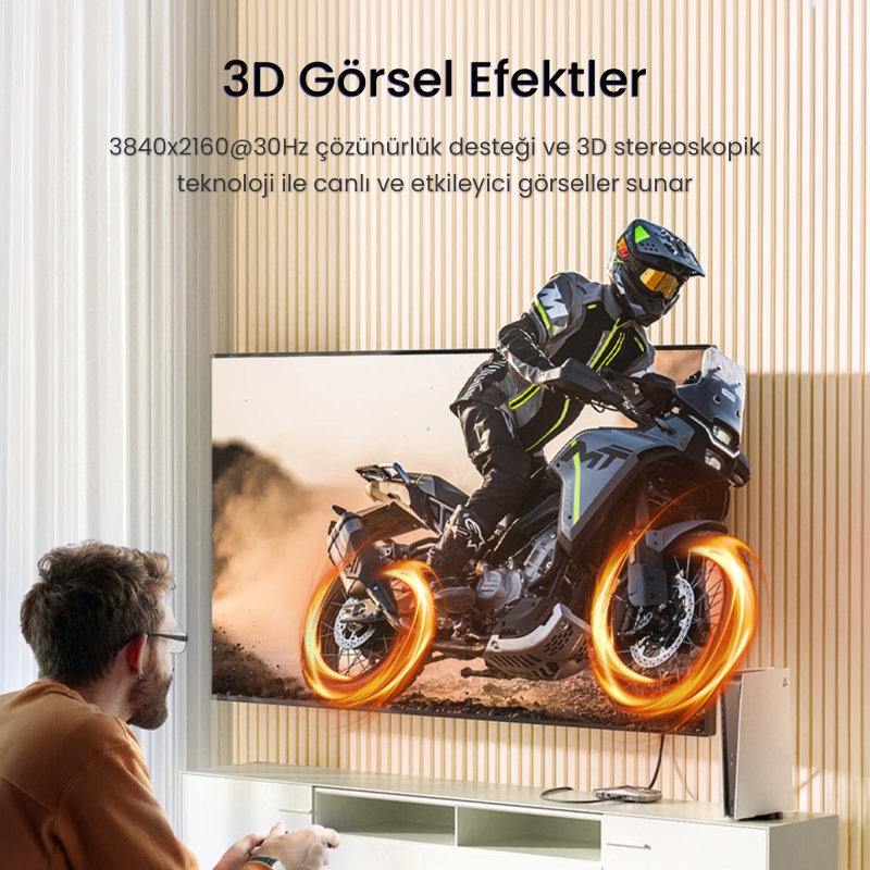 VegGieg 1080P Full HD 1 Giriş 8 Çıkış HDMI Splitter Görüntü Ayırıcı Bölücü Adaptör - 4