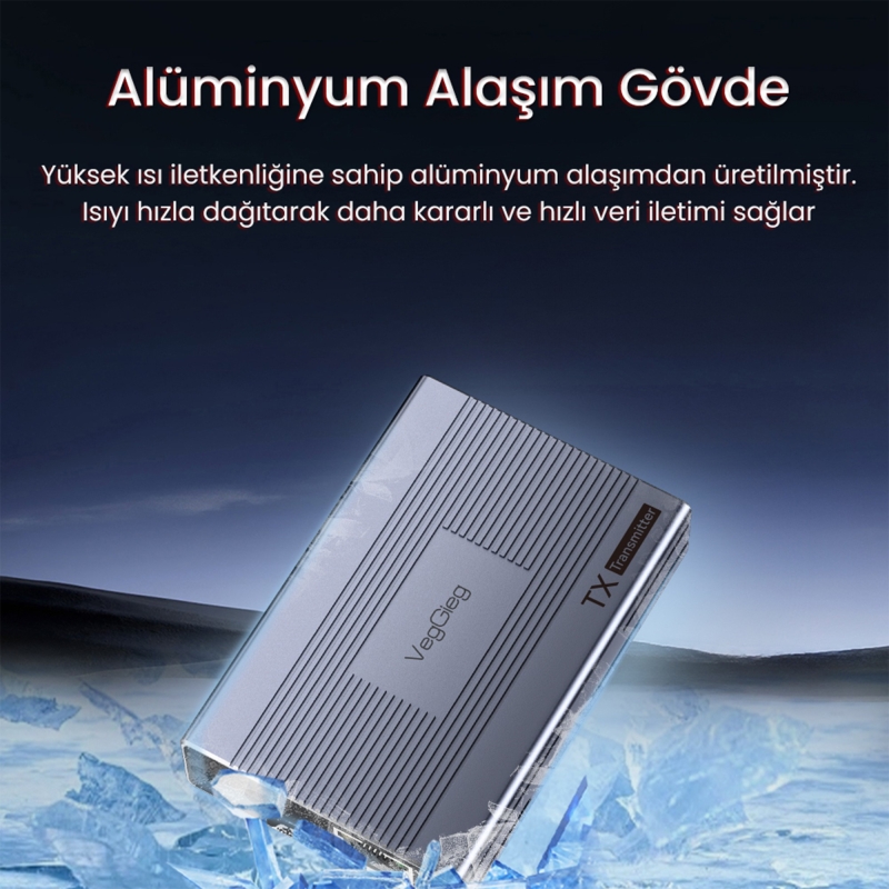 VegGieg 1080P Full HD 60Hz HDMI Extender 120 Metre CAT5E/6 Klavye Mouse HDMI Menzil Genişletici Uzatıcı - 6