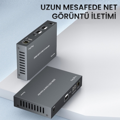 VegGieg 1080P Full HD 60Hz HDMI KVM IP Extender 200 Metre CAT5E/6 HDMI Menzil Genişletici Uzatıcı - 2