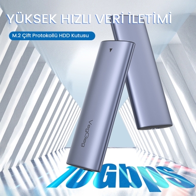 VegGieg 10Gbps USB 3.1 GeN2 M.2 SATA NGFF NVME SSD Disk Kutusu - 2