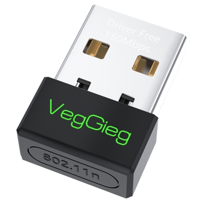 VegGieg 150 Mbps 2.4Ghz Kablosuz WiFi Alıcı Verici Nano USB Adaptör - VegGieg